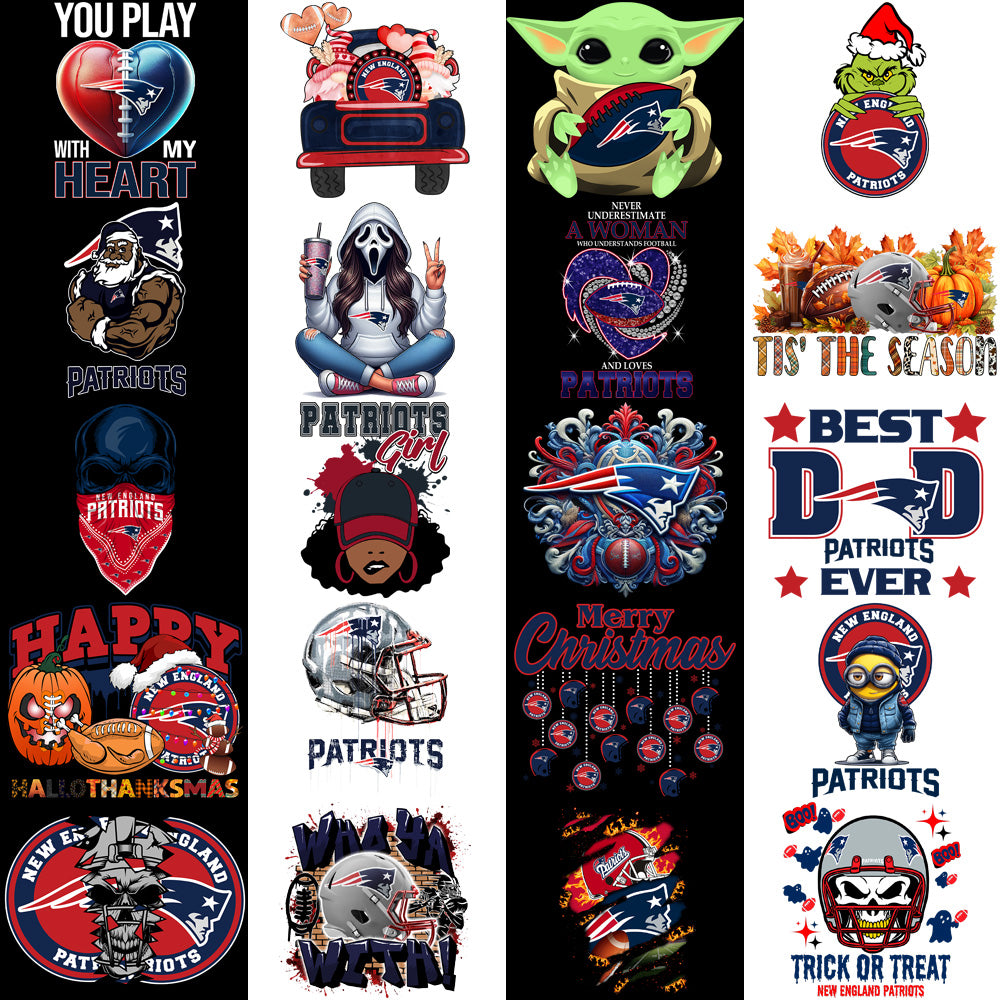 47 New England Patriots V3 Football Designs Bundle PNG
