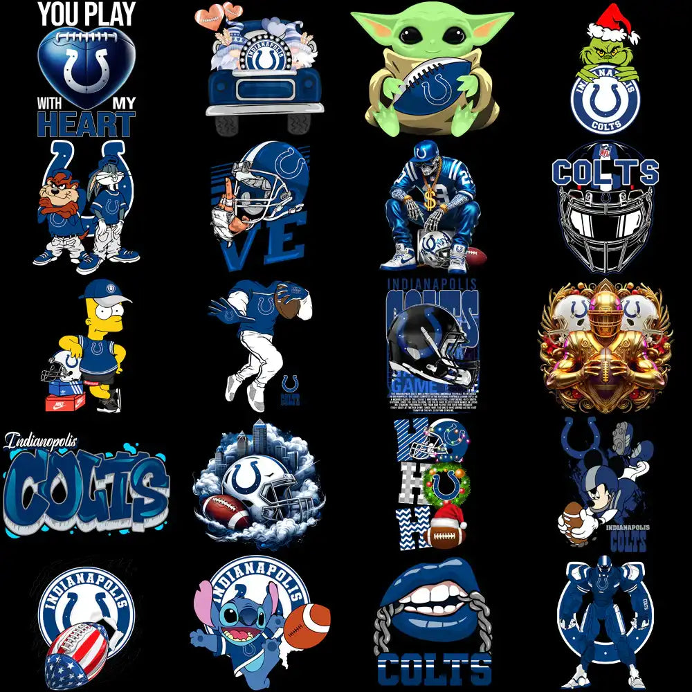 48 Indianapolis Colts V3 Football Designs Bundle PNG