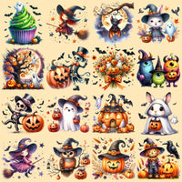 Load image into Gallery viewer, 64 Watercolor Cute Halloween Designs Bundle PNG
