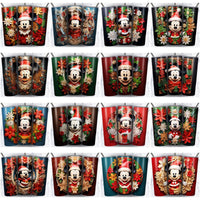 Load image into Gallery viewer, 45 Mickey 3D Christmas Tumbler Wrap Designs Bundle JPG
