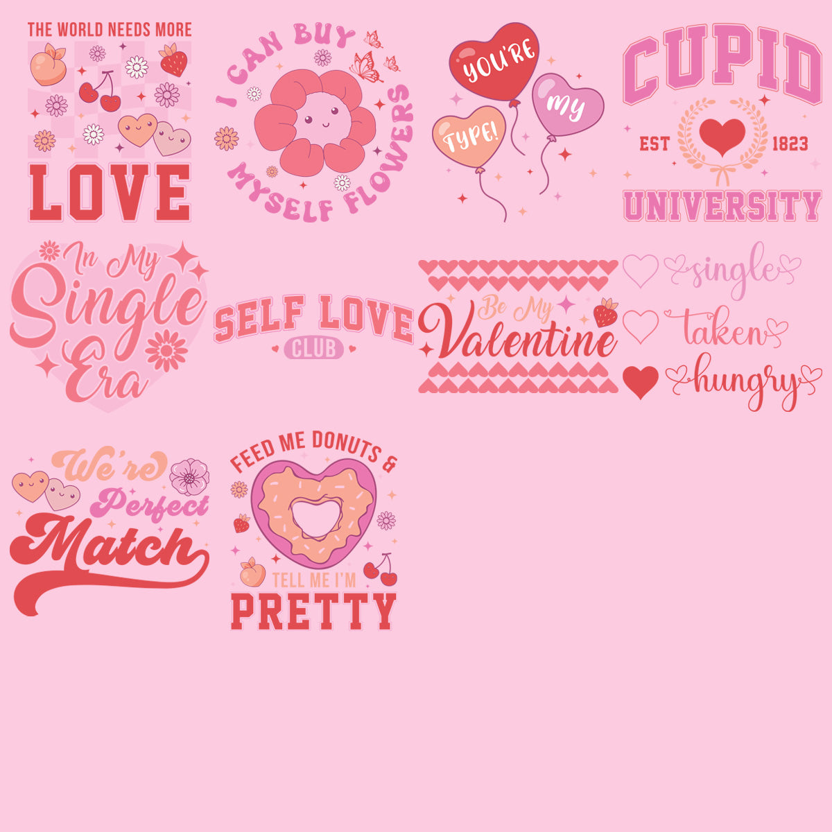 9 Valentine Designs Bundle Png