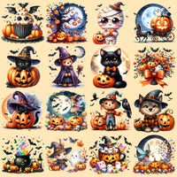 Load image into Gallery viewer, 64 Watercolor Cute Halloween Designs Bundle PNG
