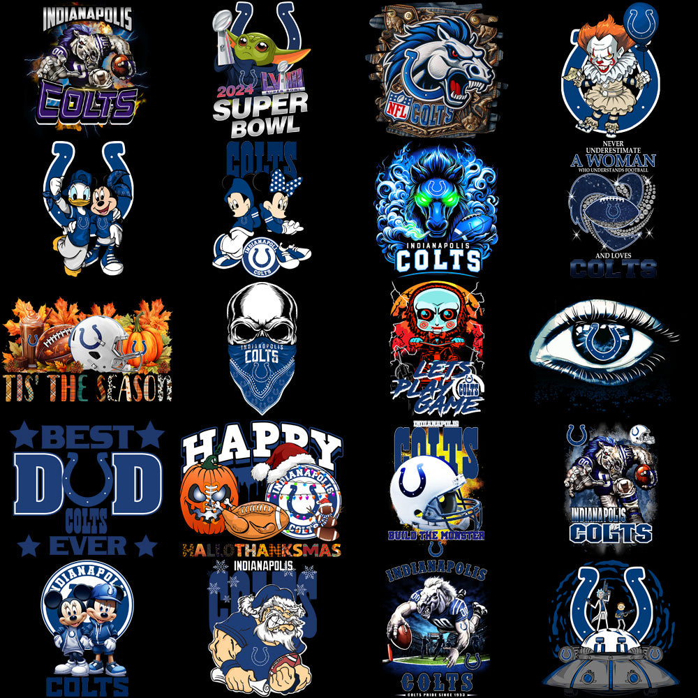 48 Indianapolis Colts V4 Football Designs Bundle PNG