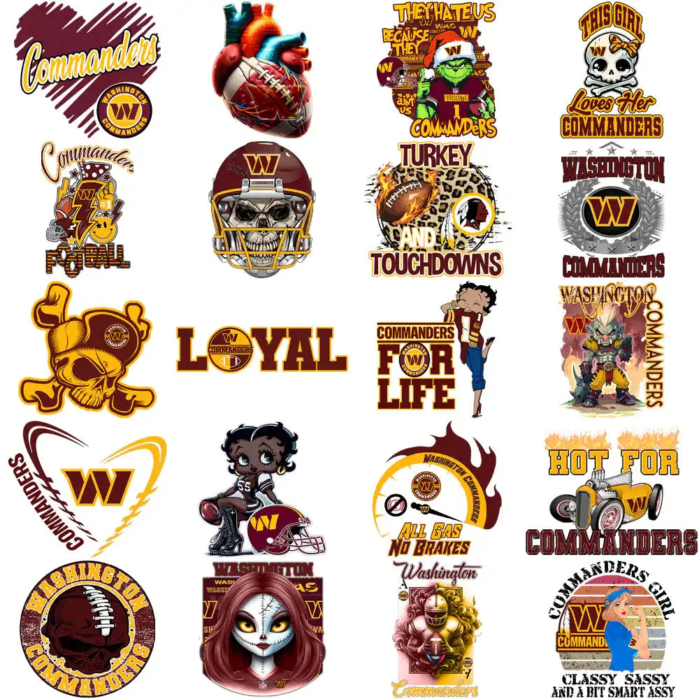 42 Washington Commanders V4 Football Designs Bundle PNG