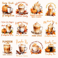 Load image into Gallery viewer, 29 Pumpkin Fall Spice Coffee Designs Bundle PNG
