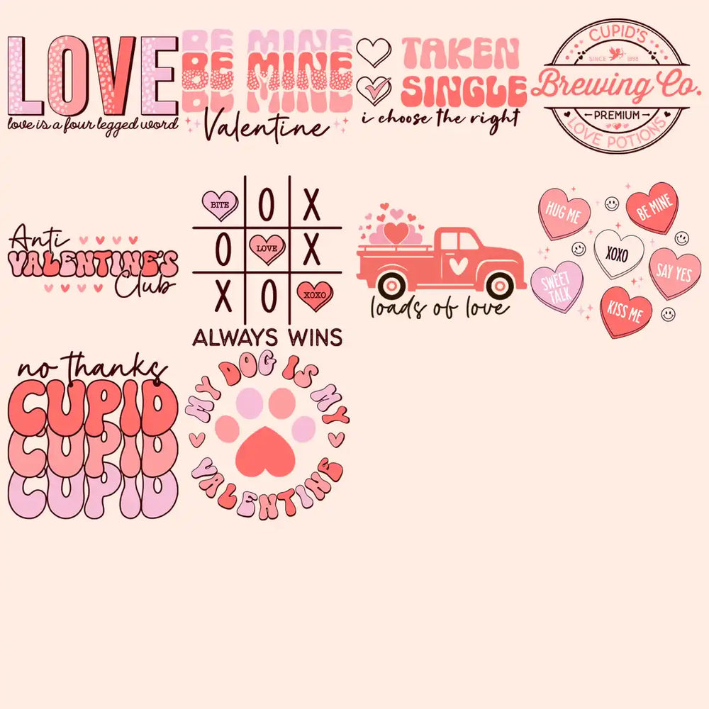 9 Valentine Designs Bundle Png