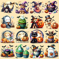Load image into Gallery viewer, 64 Watercolor Cute Halloween Designs Bundle PNG
