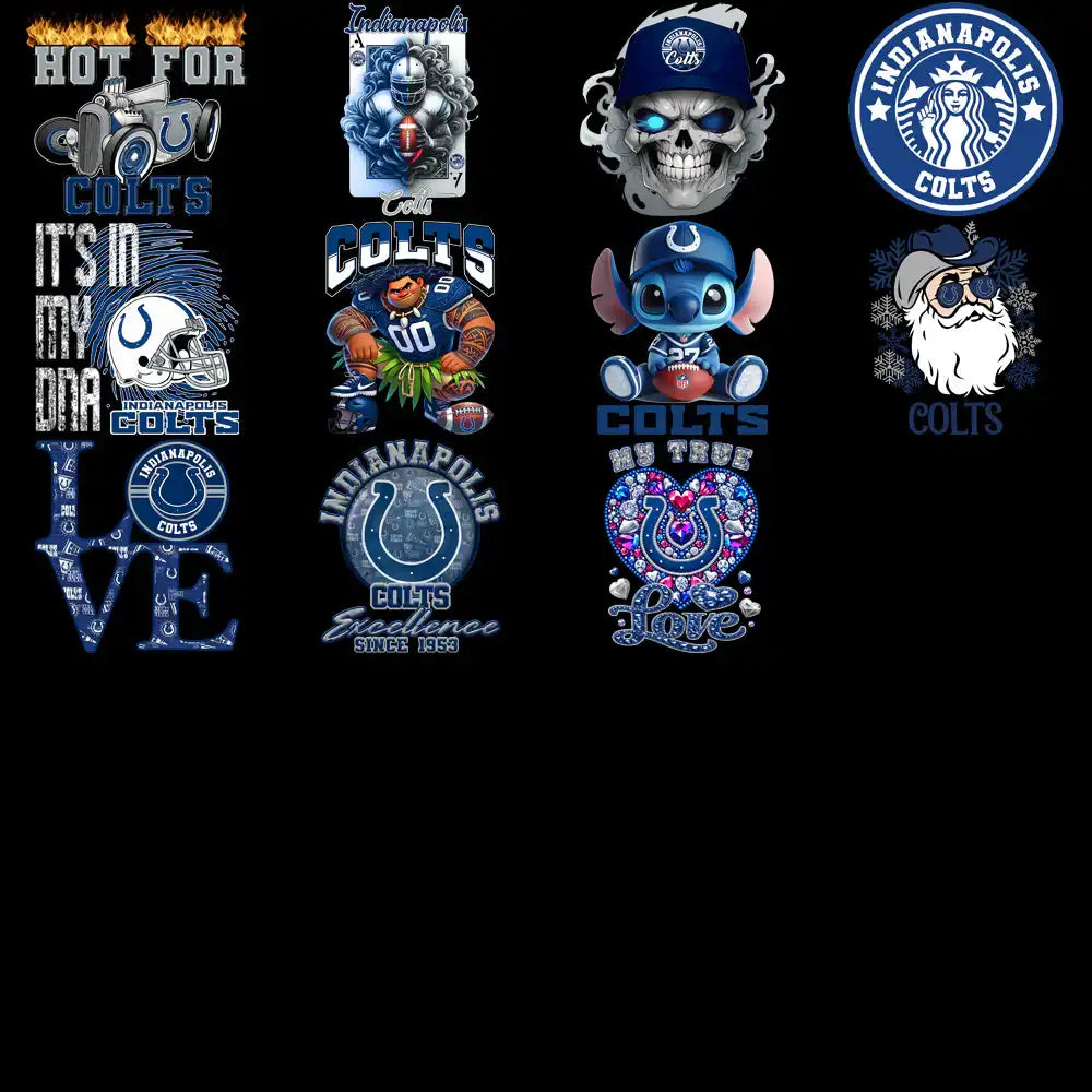 48 Indianapolis Colts V4 Football Designs Bundle PNG