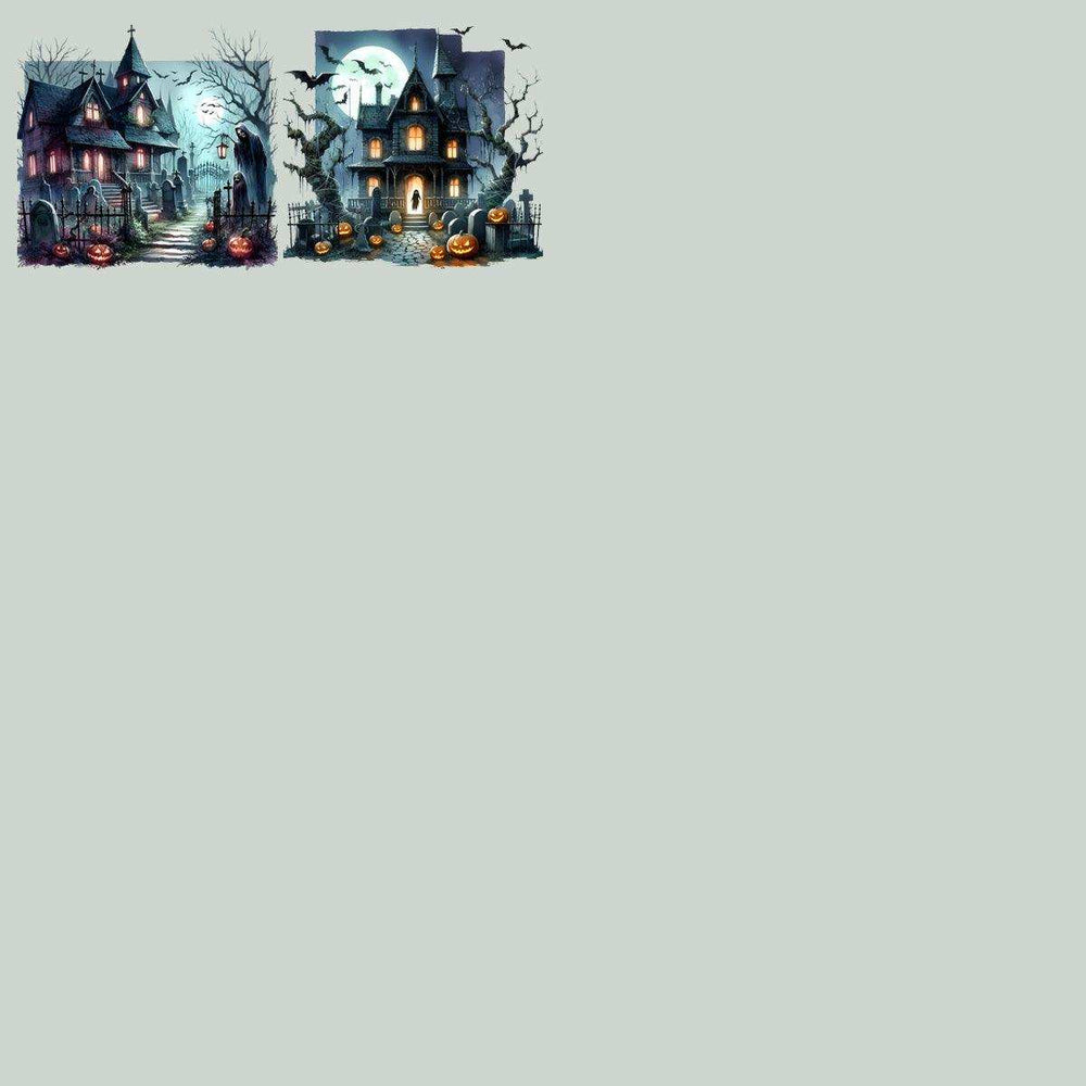 49 Watercolor Halloween Castle Designs Bundle PNG