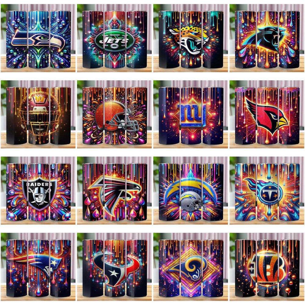 32 Football Drip Glitter Tumbler Wrap Designs Bundle JPG