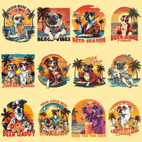 Load image into Gallery viewer, 19 Retro Dog Summer Beach Designs Bundle PNG
