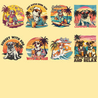 Load image into Gallery viewer, 19 Retro Dog Summer Beach Designs Bundle PNG

