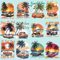 Load image into Gallery viewer, 19 Retro Summer Beach Classic Car Designs Bundle PNG
