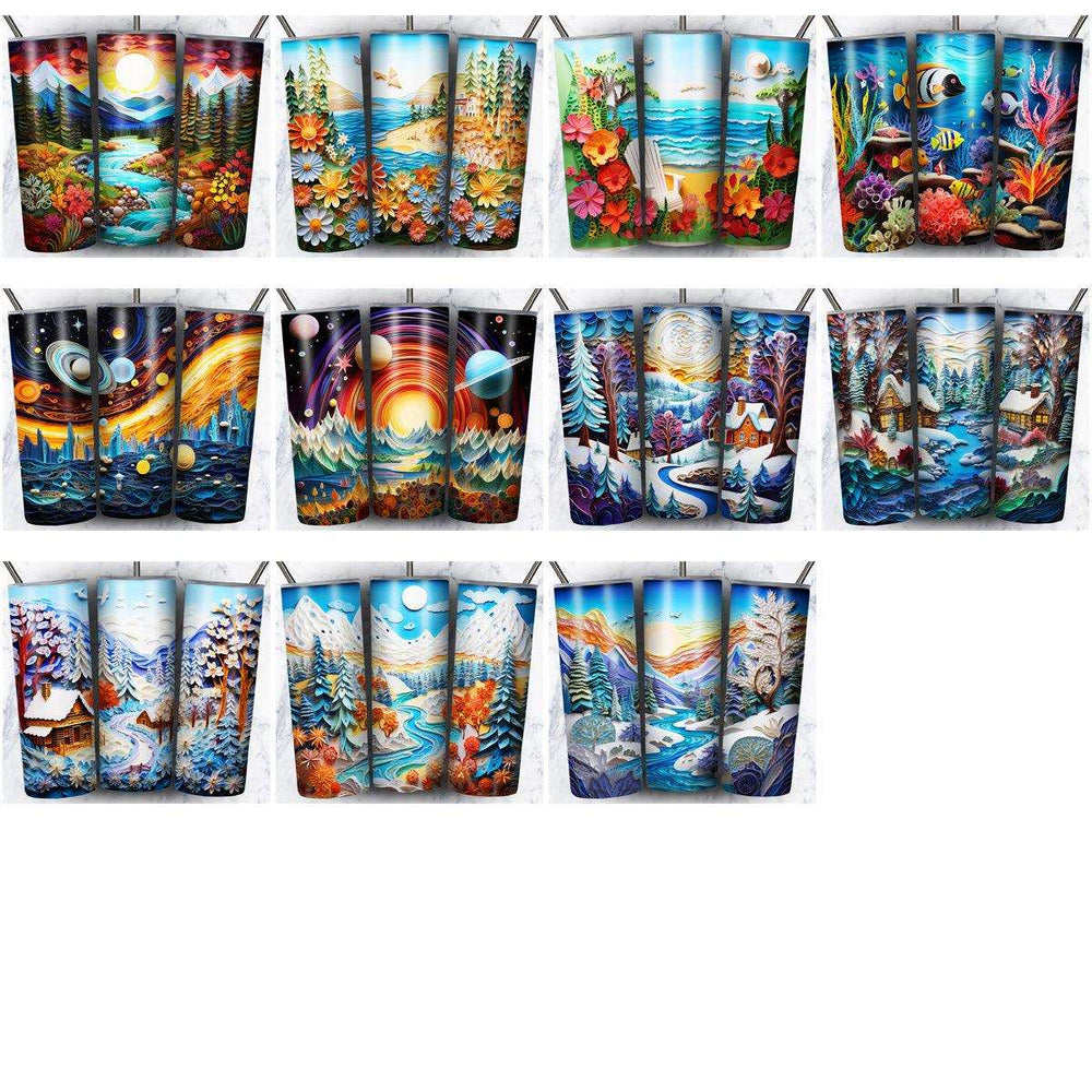75 Nature Art Scenery Tumbler Wrap Designs Bundle JPG