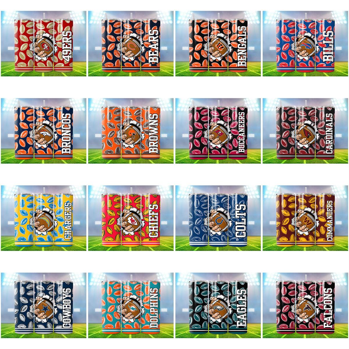 32 Football Sport Football Tumbler Wrap Designs Bundle JPG