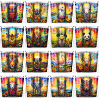 Load image into Gallery viewer, 86 Psychedelic Animals Tumbler Wrap Designs Bundle JPG
