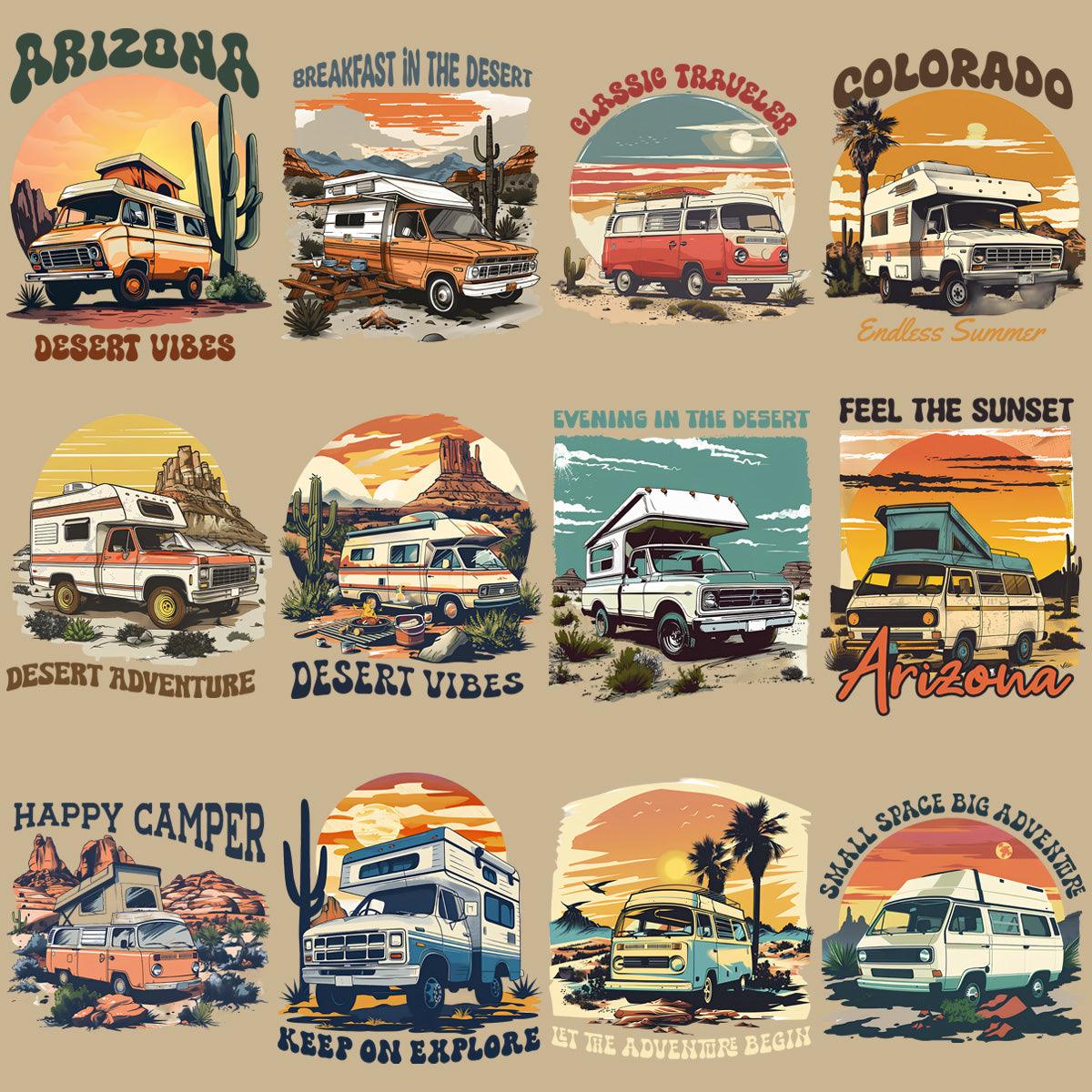 19 Retro Western Adventure Designs Bundle PNG