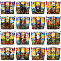 Load image into Gallery viewer, 86 Psychedelic Animals Tumbler Wrap Designs Bundle JPG
