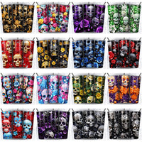 Load image into Gallery viewer, 64 Skull Gems Seamless Tumbler Wrap Designs Bundle JPG
