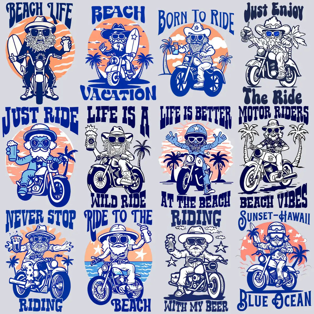 19 Summer Surfing Riding Designs Bundle PNG