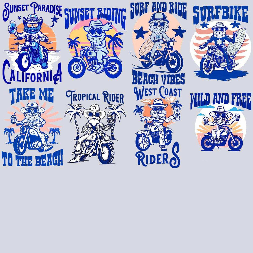 19 Summer Surfing Riding Designs Bundle PNG