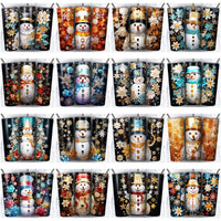 Load image into Gallery viewer, 70 Cute Colorful Snowman Tumbler Wrap Designs Bundle JPG
