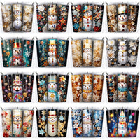 Load image into Gallery viewer, 70 Cute Colorful Snowman Tumbler Wrap Designs Bundle JPG
