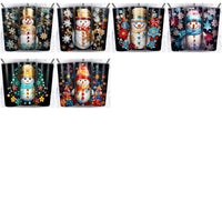 Load image into Gallery viewer, 70 Cute Colorful Snowman Tumbler Wrap Designs Bundle JPG
