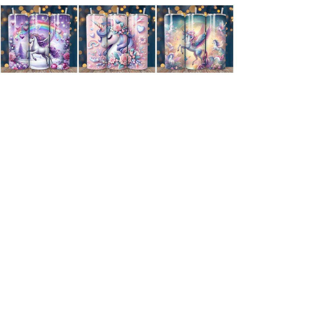 19 Unicorn Tumbler Wrap Designs Bundle JPG