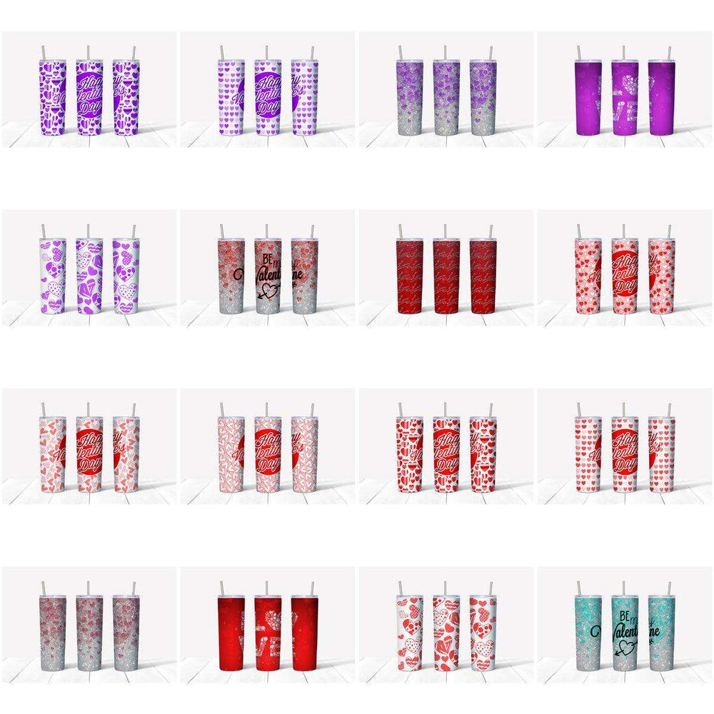 41 Colorful Valentine Tumbler Wrap Designs Bundle JPG