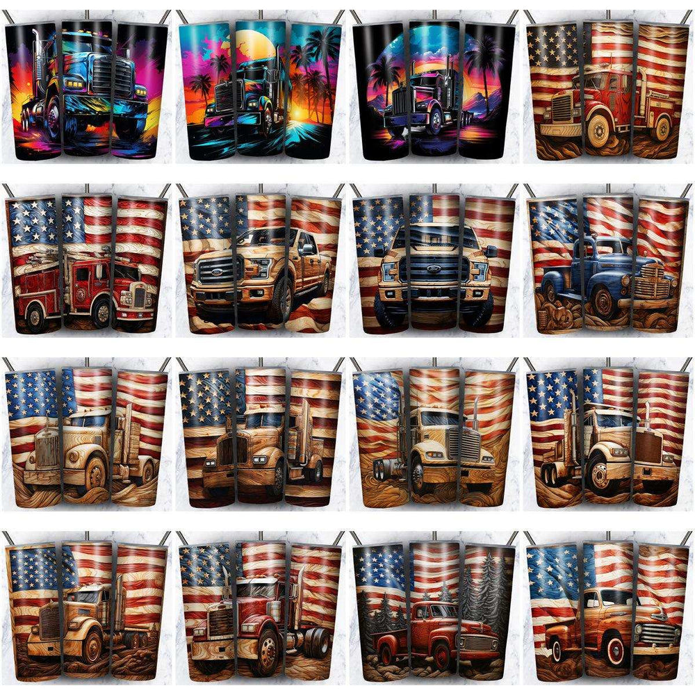 85 Vintage Various Car Tumbler Wrap Designs Bundle JPG