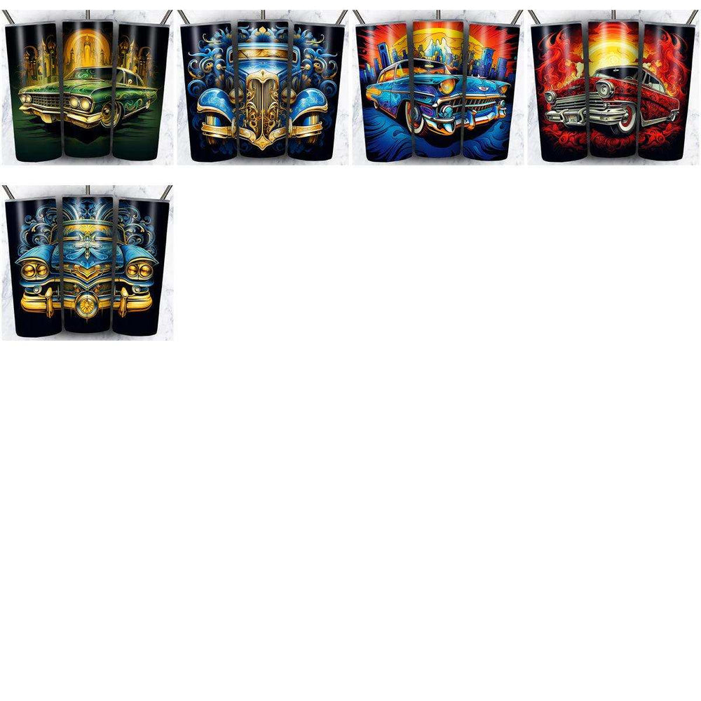 85 Vintage Various Car Tumbler Wrap Designs Bundle JPG