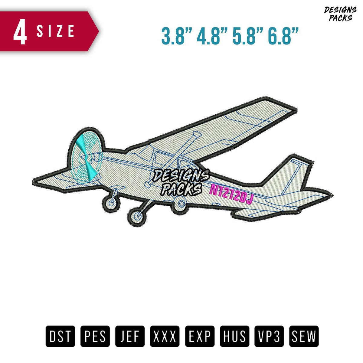 Plane B Embroidery Design