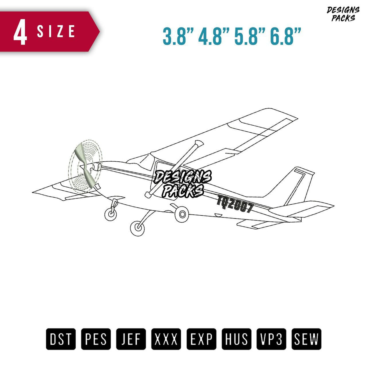 Plane Embroidery Design