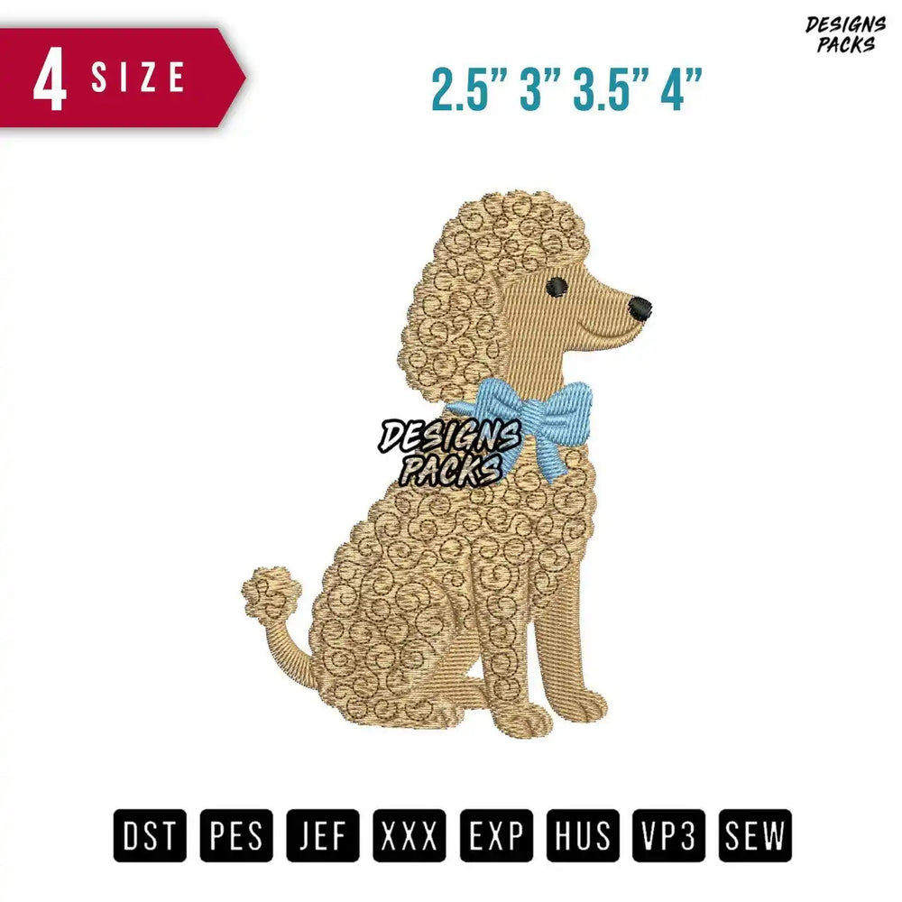 Poodle Dog Embroidery Design