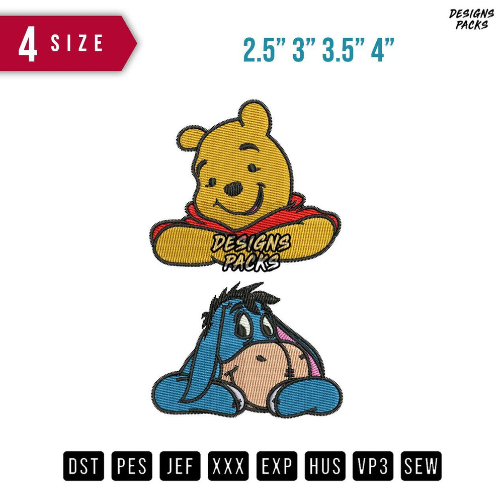 Pooh Eeyore Sleeve Embroidery Design