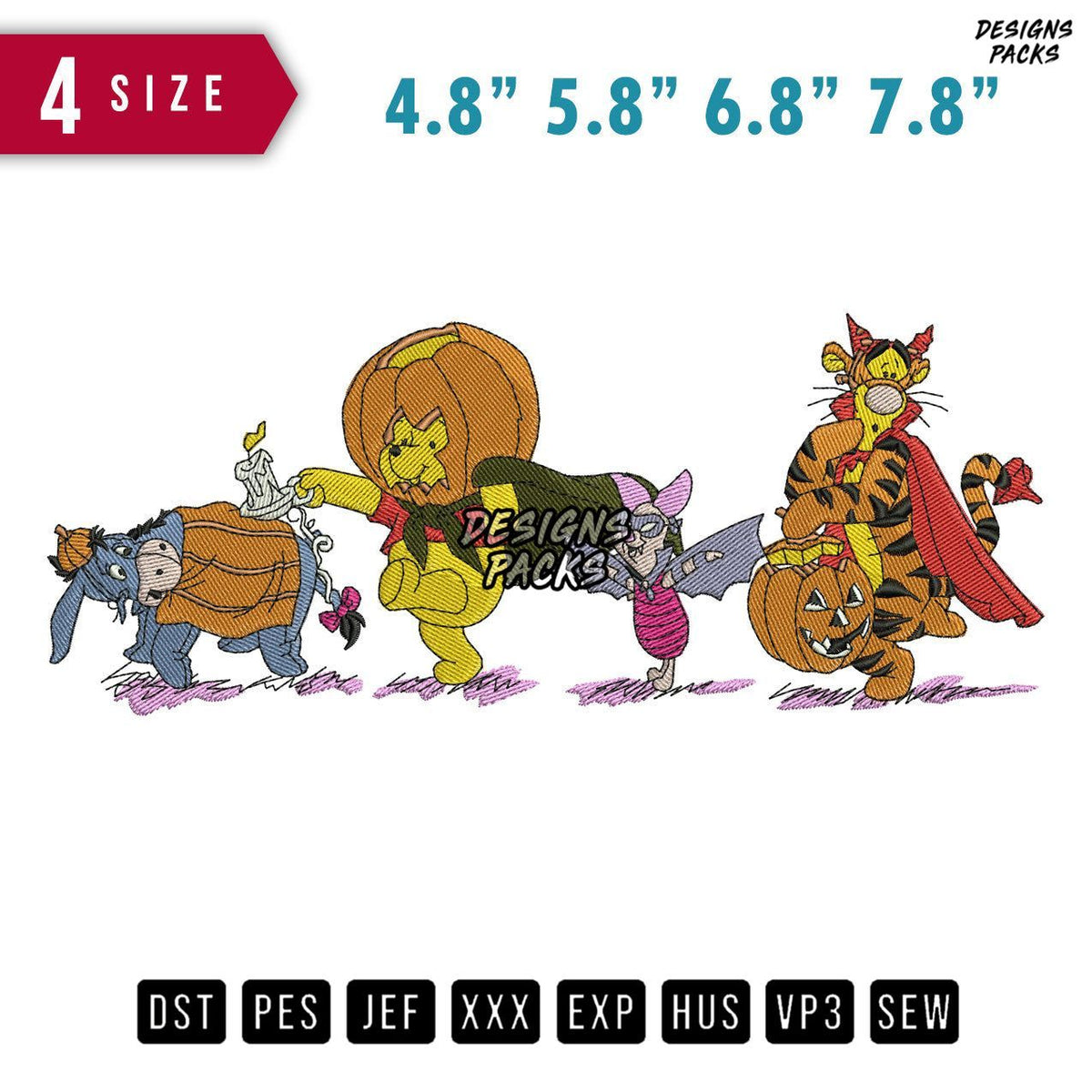 Pooh Helloween Crnvl Embroidery Design