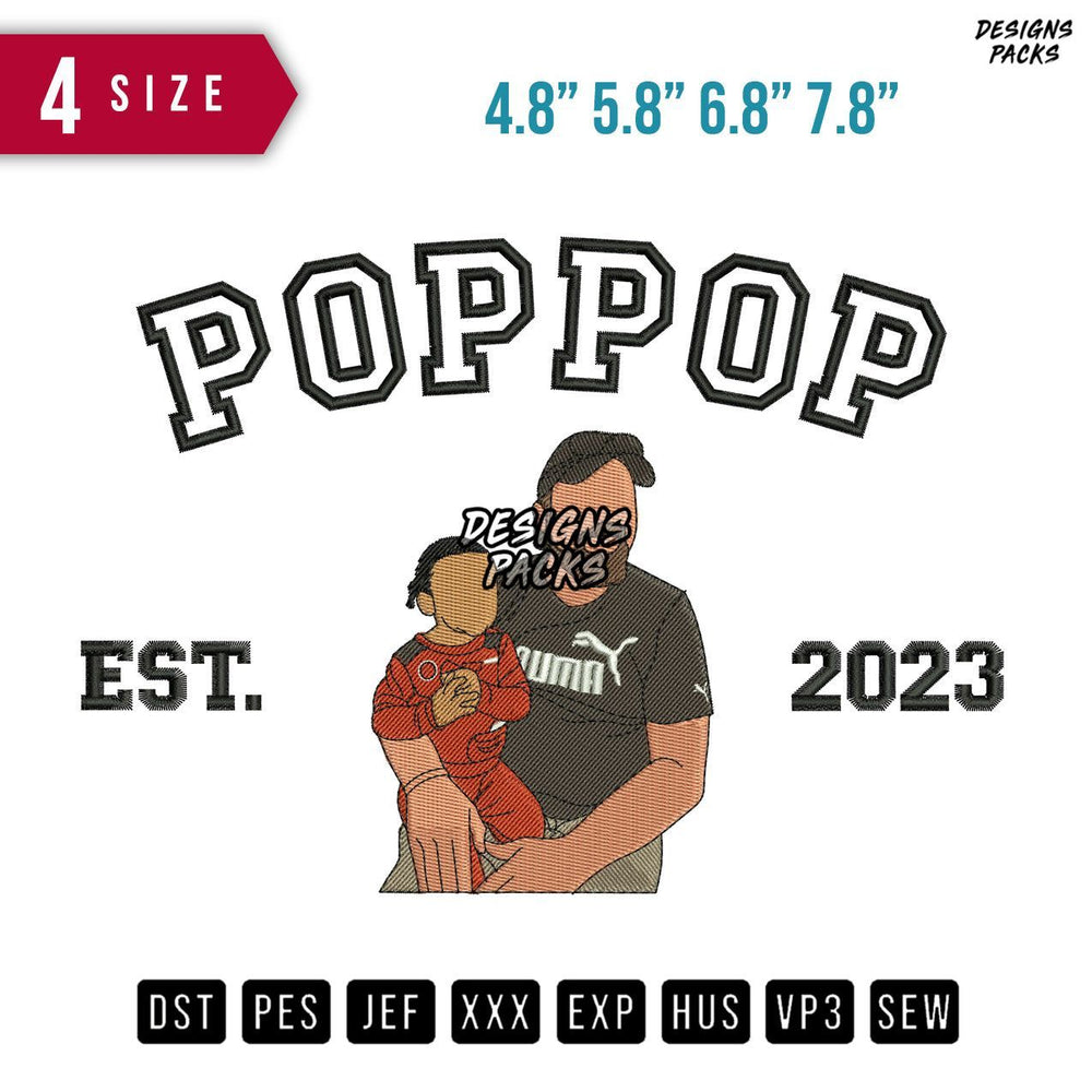 Popop Father Embroidery Design