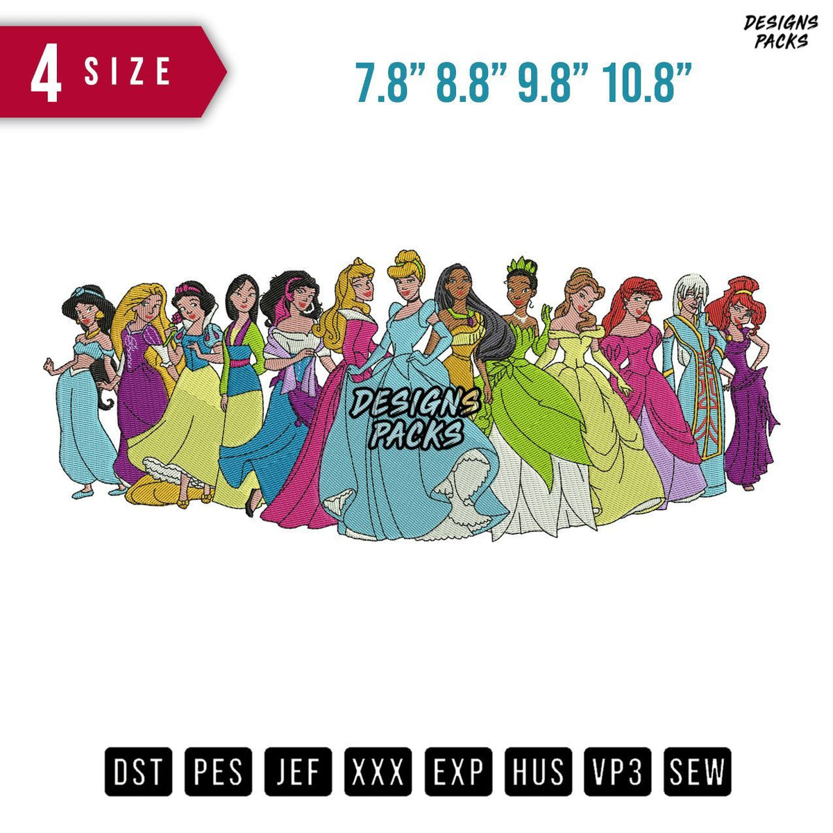 Princess Group Embroidery Design