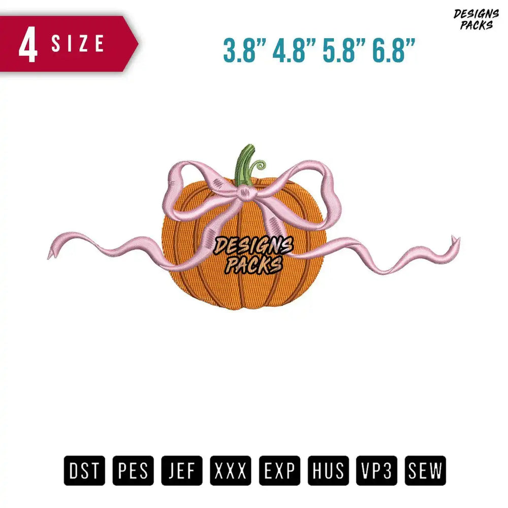 Pumpkins Ribbon Embroidery Design