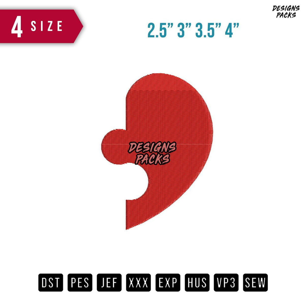 Puzzle Love C Embroidery Design