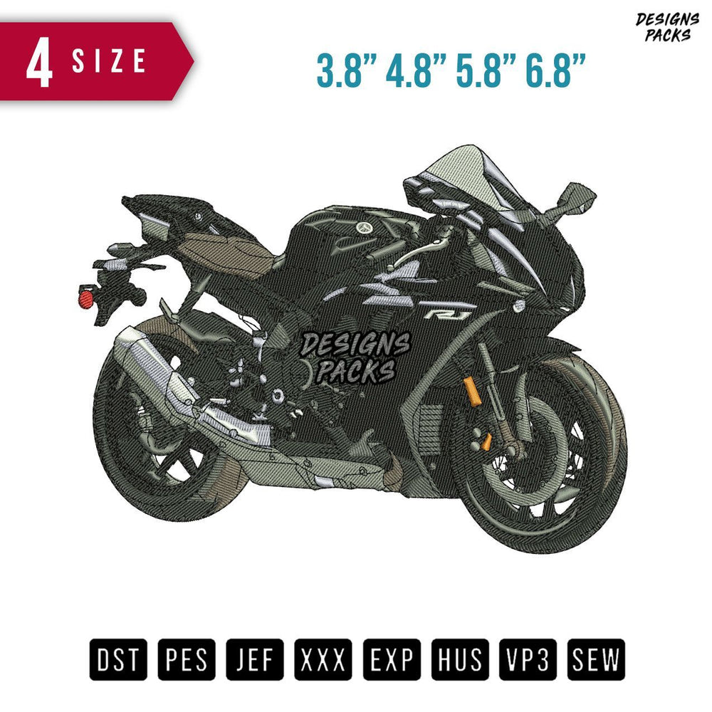 R1 Motor Sport Embroidery Design