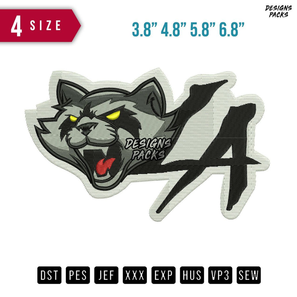 Racoon LA Embroidery Design
