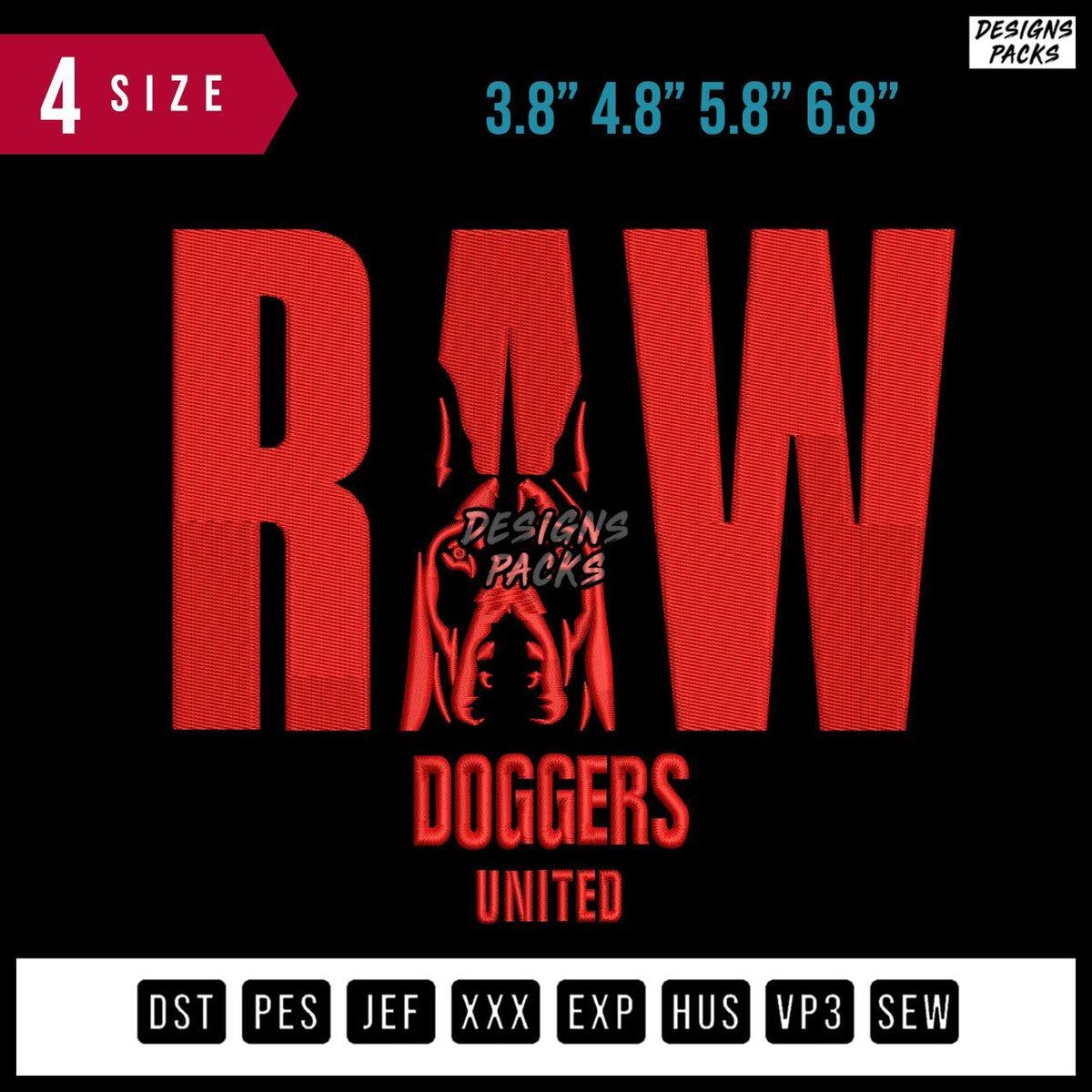 Raw Doggers Embroidery Design