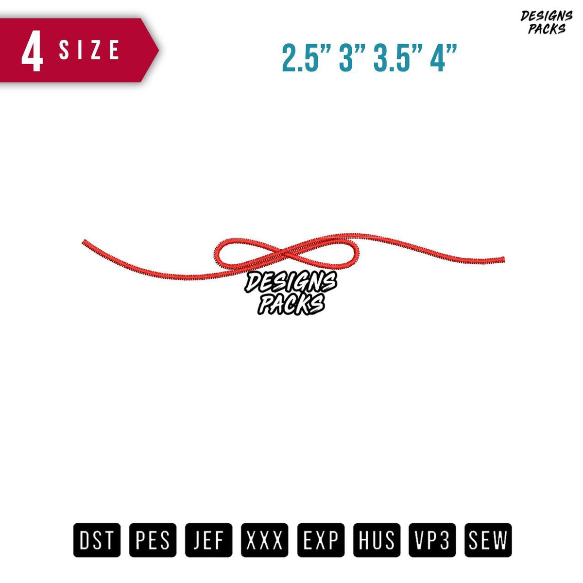 Red Line Embroidery Design