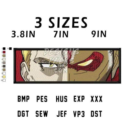 Anime-style embroidery design with 3 sizes, 10 colors, PES & SVG formats for DTG/DTF printing