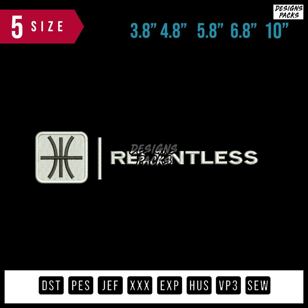Relentless Embroidery Design