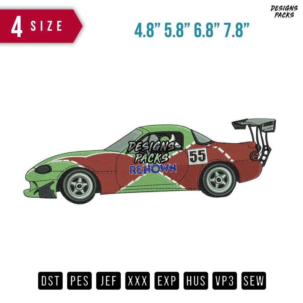 Renown Car Embroidery Design