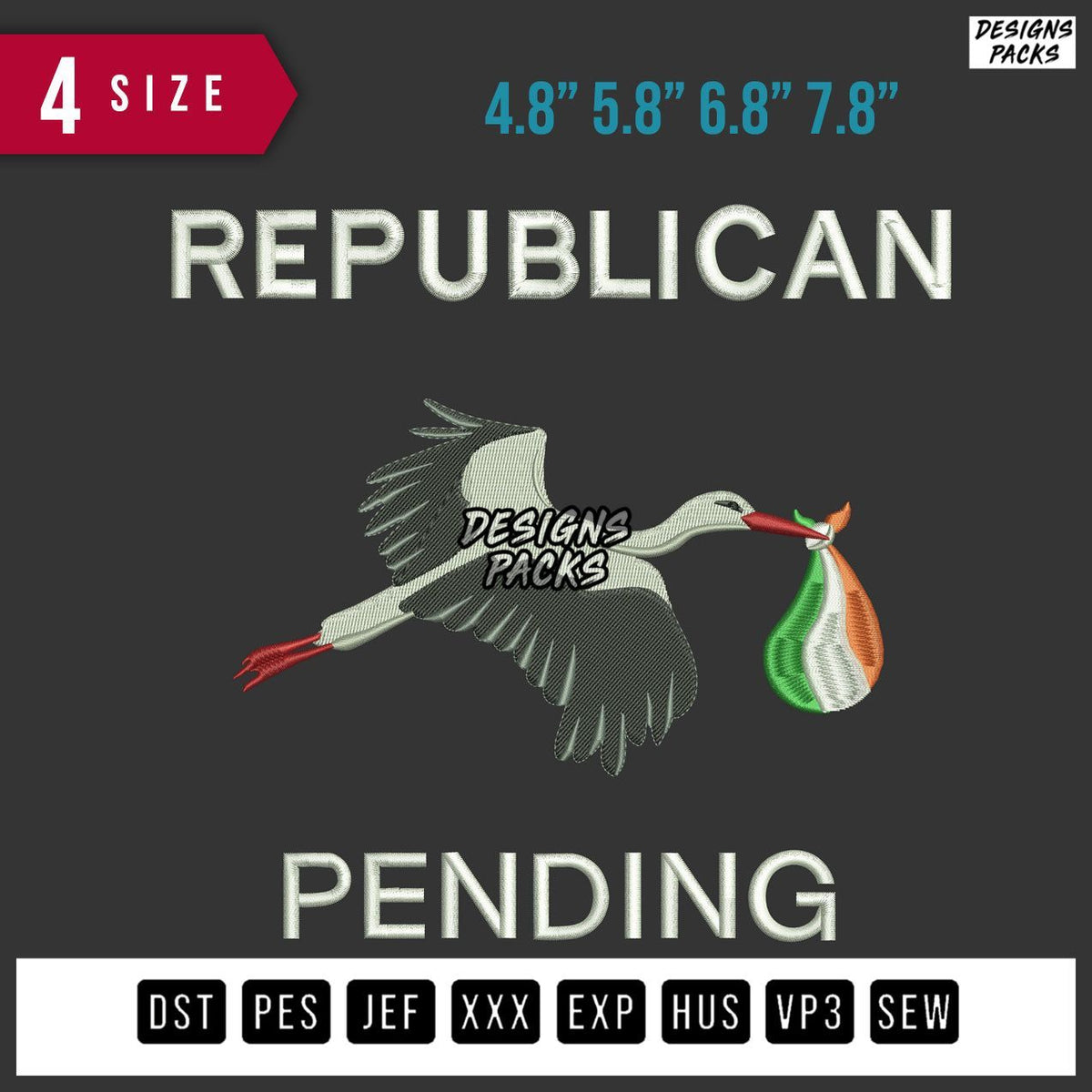 Republican Pending Embroidery Design