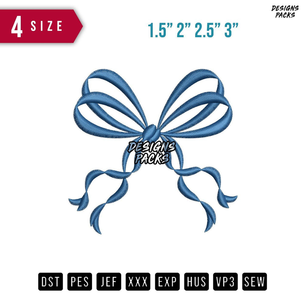 Ribbon Bow Embroidery Design